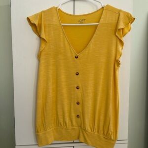 LOFT Sleeveless Ruffle Top